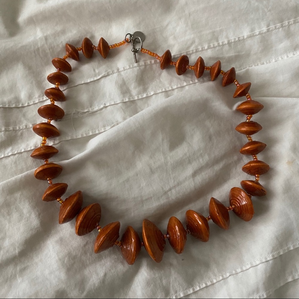 Wooden beaded necklace